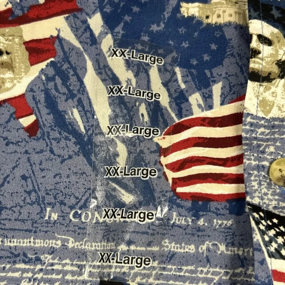 Cotton Traders Sport Shirt Mens XXL Patriotic Flag USA Holiday 4th Of July New
